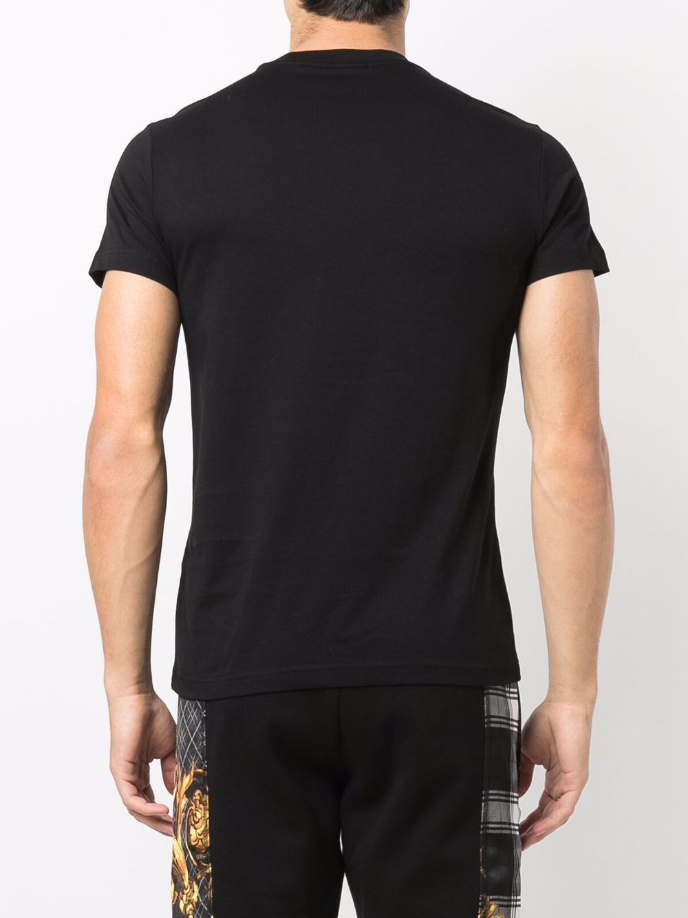 Shop Versace Jeans Couture Logo-print Cotton T-shirt In Schwarz