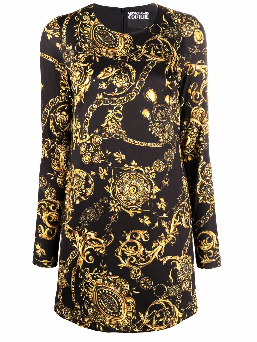 фото Versace jeans couture платье мини с длинными рукавами и принтом baroque