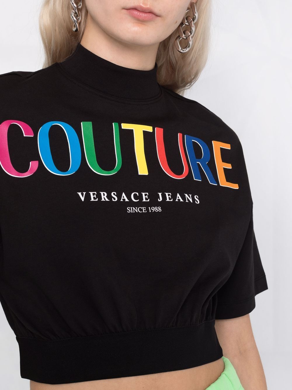 фото Versace jeans couture укороченная футболка с логотипом