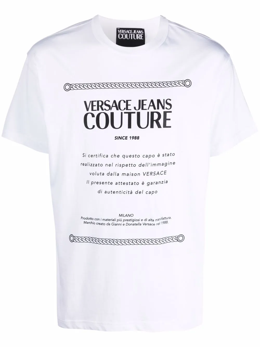 VERSACE JEANS COUTURE LOGO-PRINT COTTON T-SHIRT