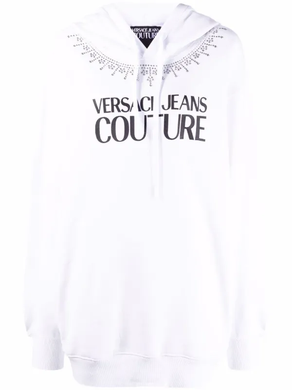 versace jeans couture zip moletom com capuz
