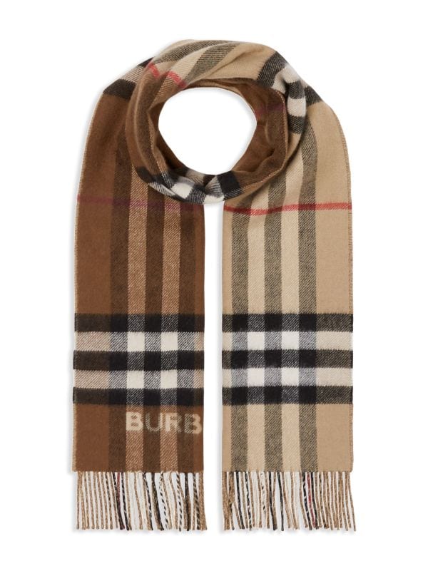 Burberry two-tone Checked Cashmere Scarf - Farfetch