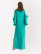 Oscar de la Renta cold-shoulder flutter-sleeve gown