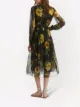 Oscar de la Renta sunflower-print silk midi dress