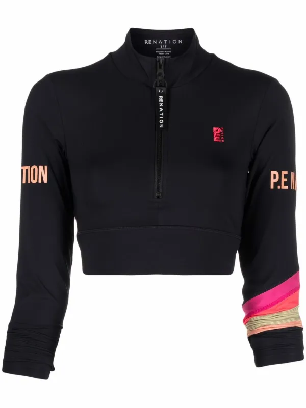 P E Nation Box Out Zip Up Cropped Top Farfetch