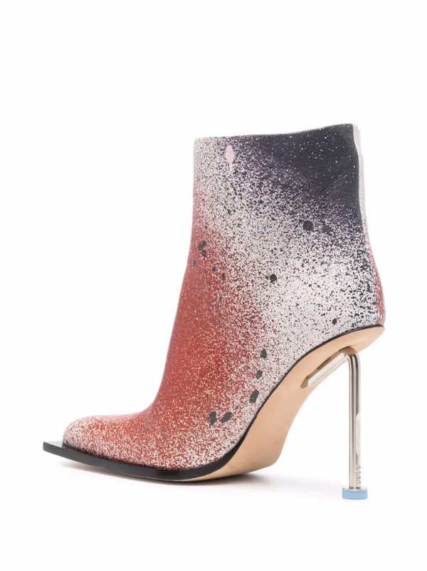Off-White Paint Splatter Stiletto Boots Orange FARFETCH IN