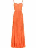 Dolce & Gabbana pleated chiffon maxi dress - Orange
