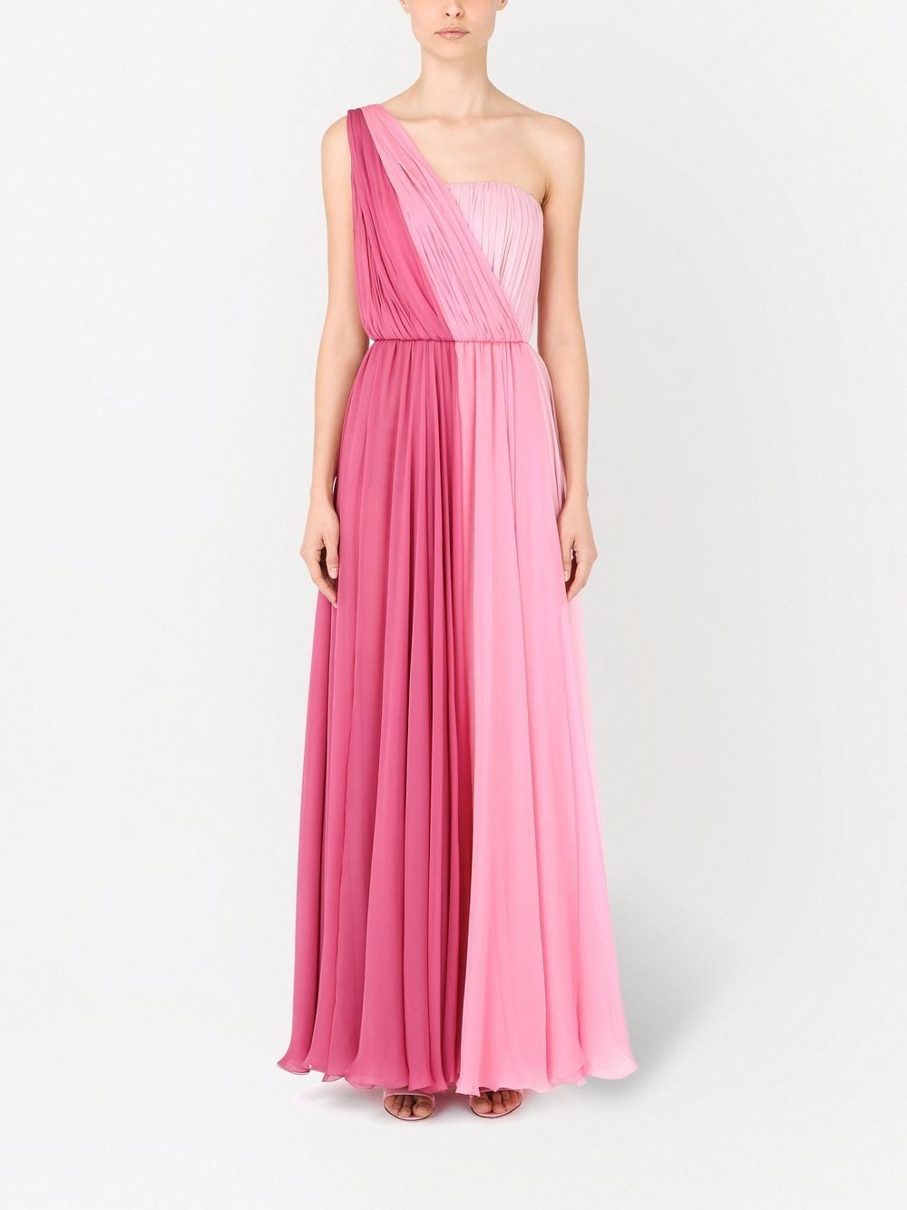 one-shoulder chiffon maxi dress