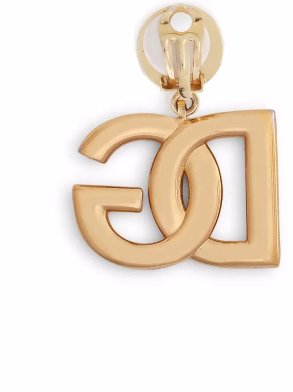 Dolce & Gabbana Orecchini a Clip Con Logo DG | Oro | FARFETCH IT