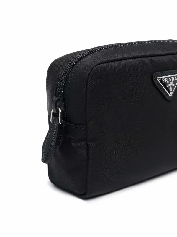 Prada triangle-logo Makeup Bag - Black