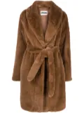 Apparis Bree belted faux-fur coat - Brown
