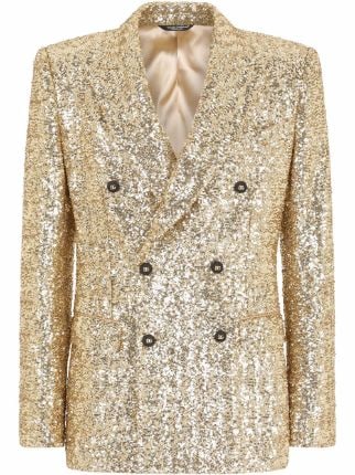 Shop Dolce & Gabbana sequin-embellished double-breasted suit with Express  Delivery - FARFETCH