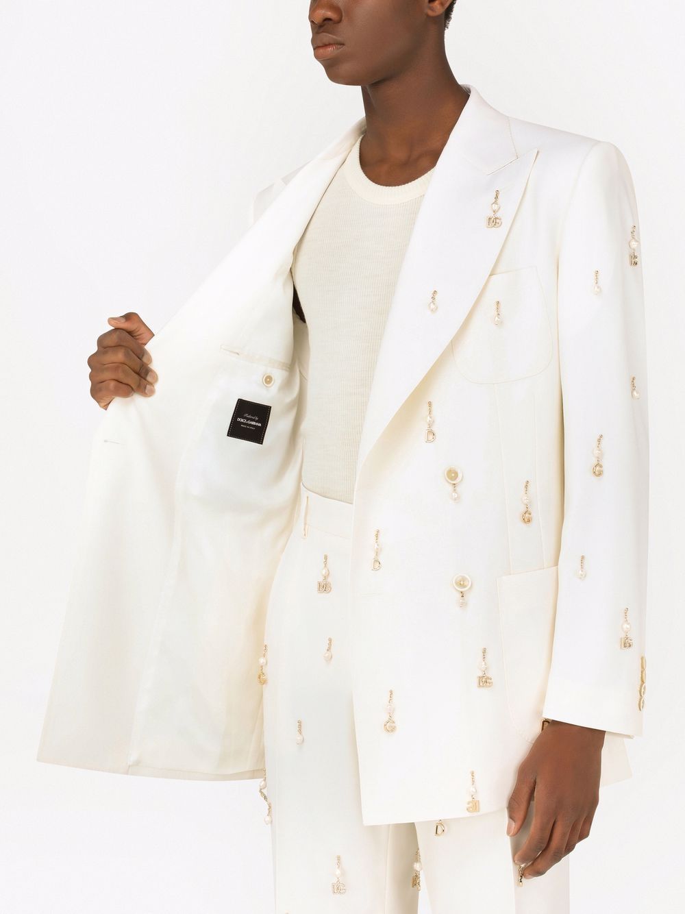 Dolce & Gabbana Pak met dubbele rij knopen Wit