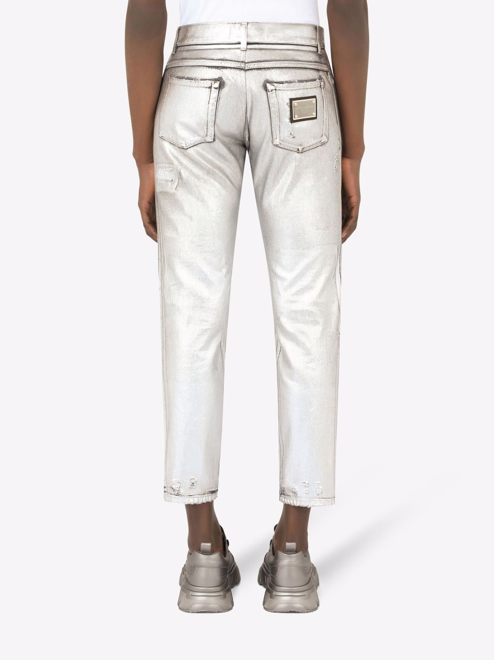 фото Dolce & gabbana укороченные джинсы с эффектом потертости