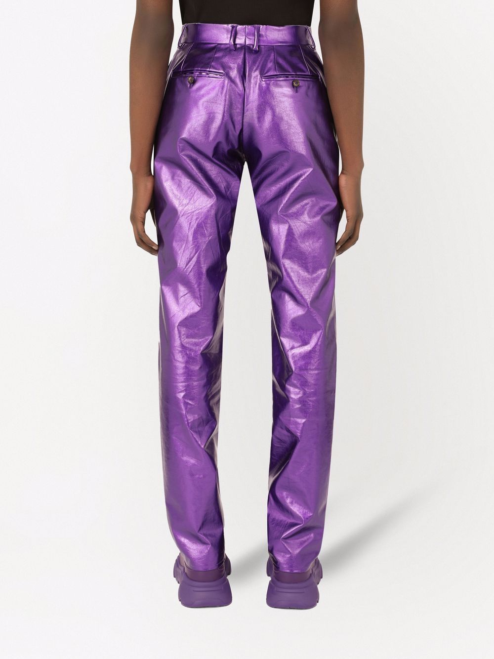 Dolce & Gabbana metallic-effect straight-leg Trousers - Farfetch