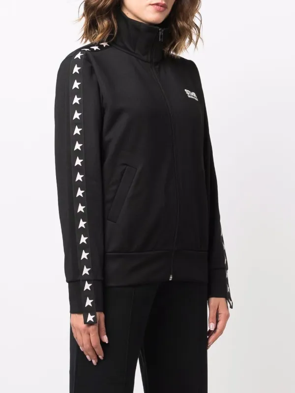 Golden Goose Logo Zipped Tracksuit Jacket | Black | FARFETCH JO
