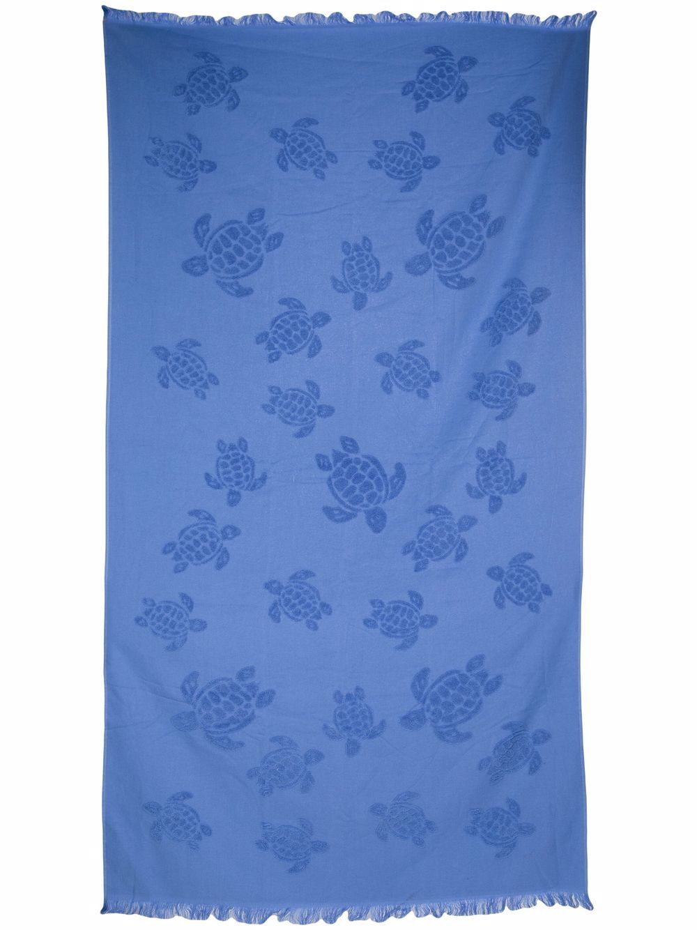 фото Vilebrequin turtle-embroidered frayed edge cotton towel