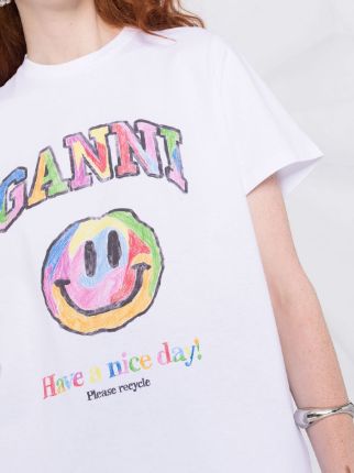 slogan logo-print organic cotton T-shirt展示图