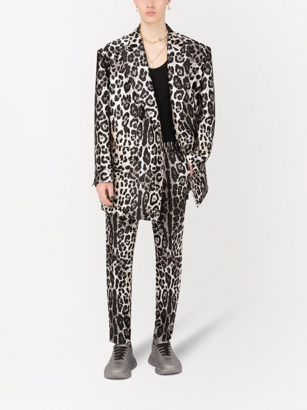 Dolce & Gabbana Blazer met luipaardprint - Zwart