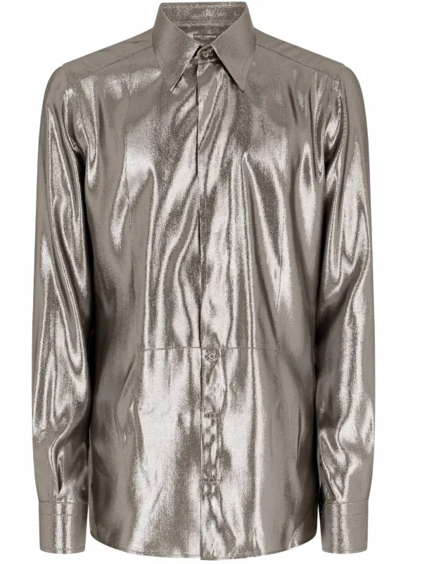 Dolce \u0026 Gabbana metallic-sheen long 