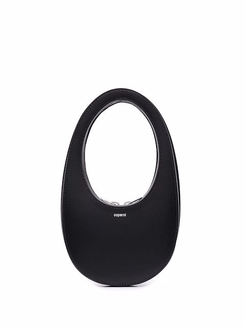 Coperni curved leather tote bag