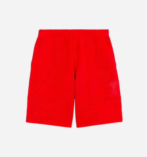 embroidered-logo flared jogger shorts 