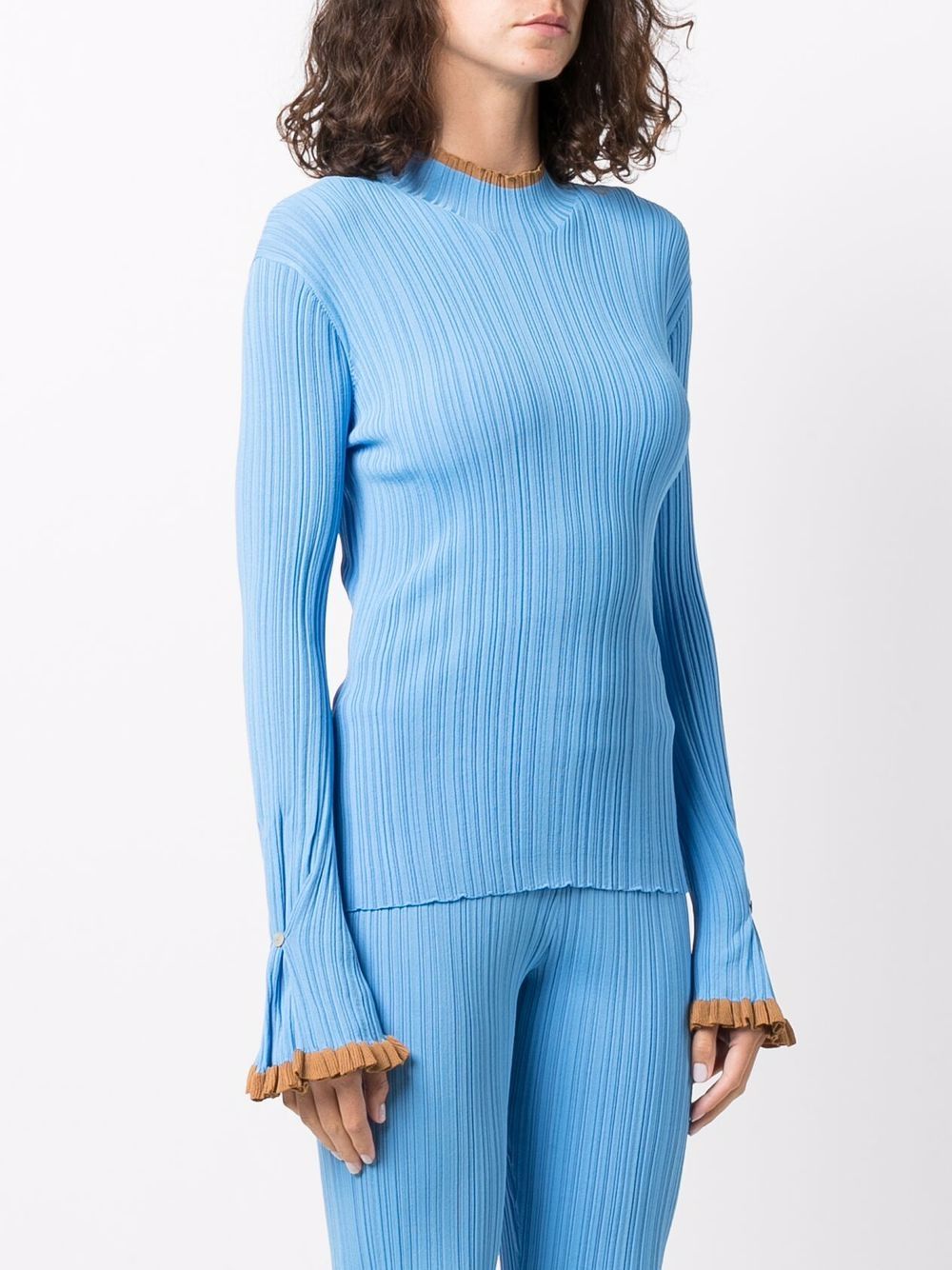 Holzweiler contrast-cuff Knitted Top - Farfetch