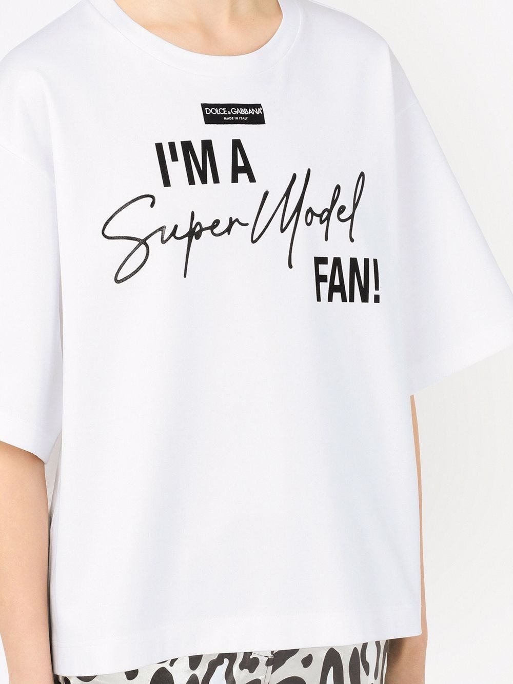 Shop Dolce & Gabbana Slogan-print T-shirt In Weiss