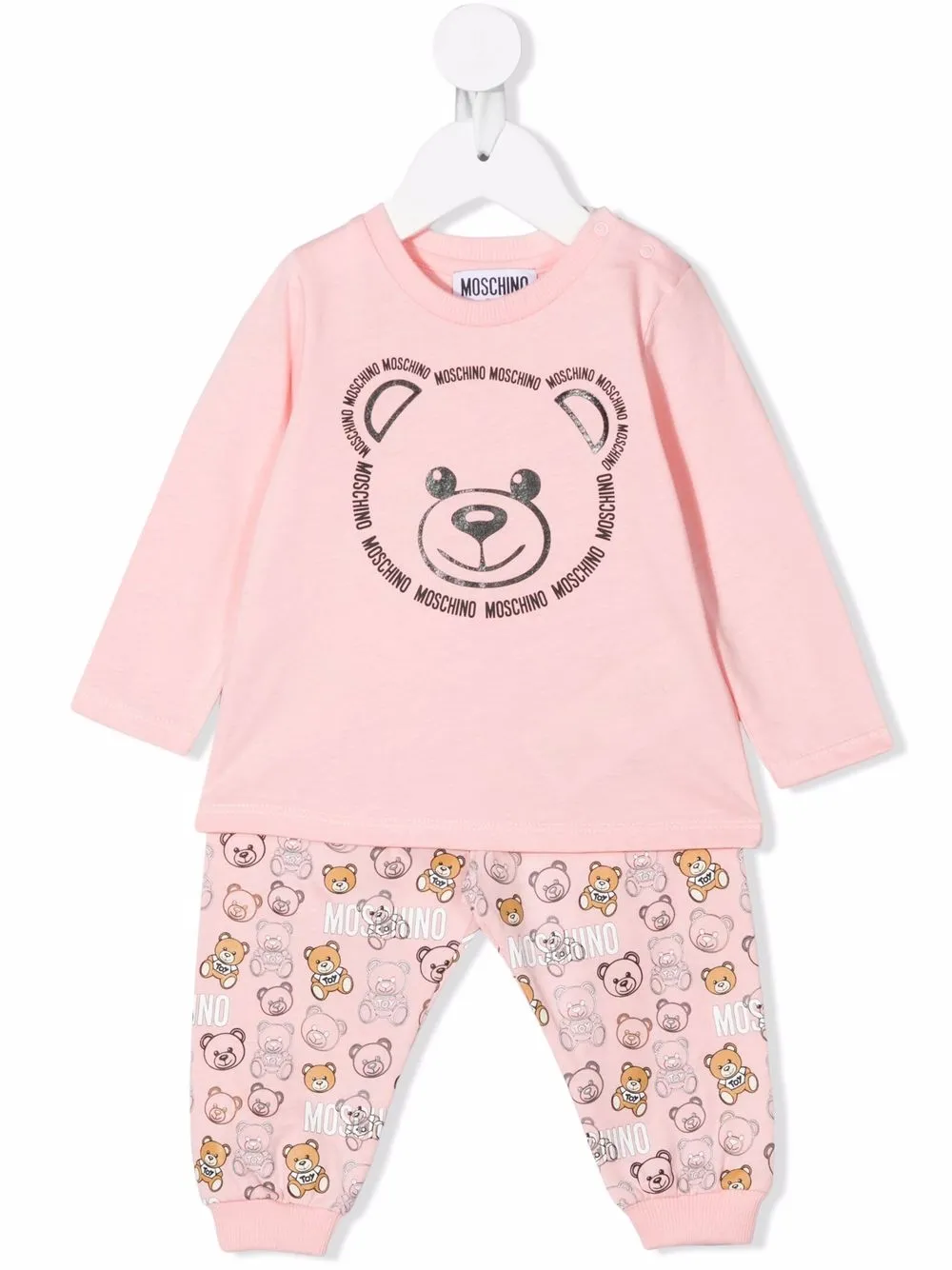 фото Moschino kids комплект из топа и брюк с принтом teddy bear