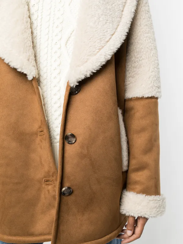 shearling trim coat