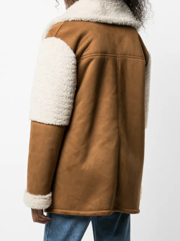 shearling trim coat