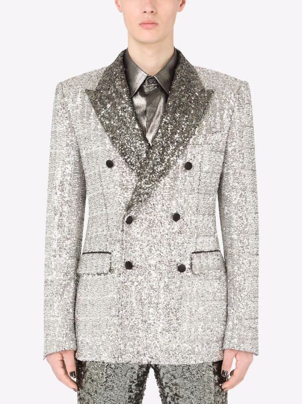 Sequin double 2025 breasted blazer