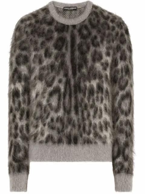 Dolce & Gabbana leopard-print mohair-wool jumper