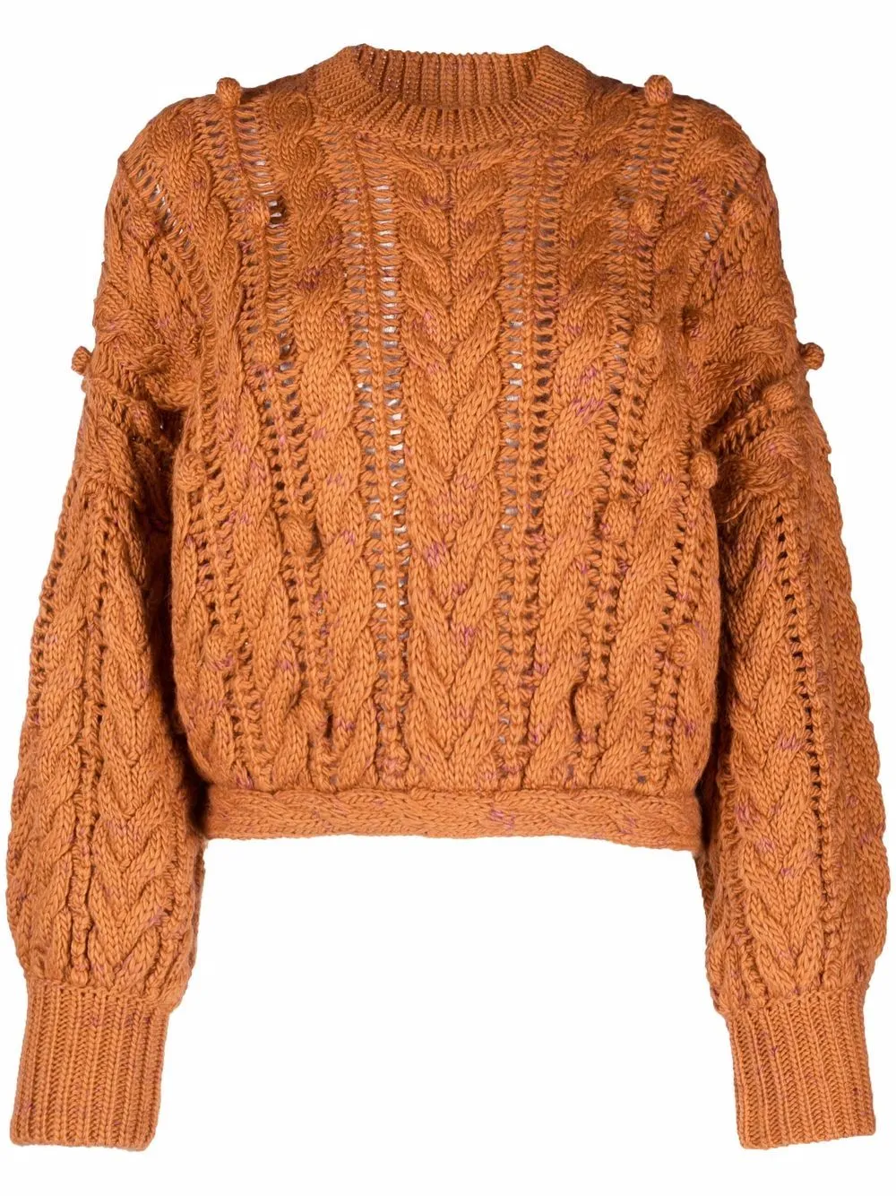 cable-knit pom-pom wool jumper | Ulla 