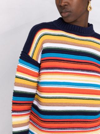 stripe-pattern cotton sweater展示图