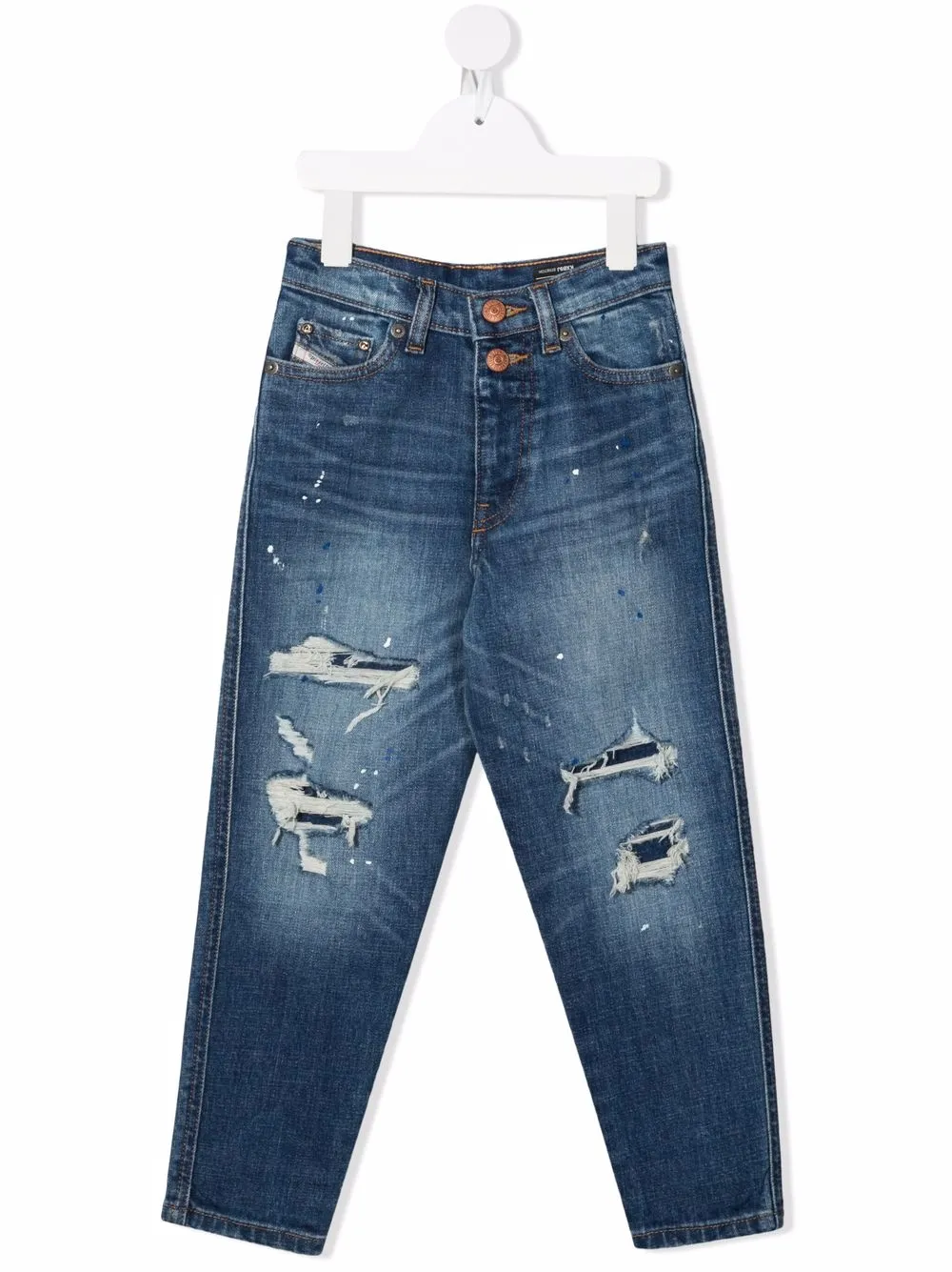 

Diesel Kids jeans rectos con tiro medio - Azul