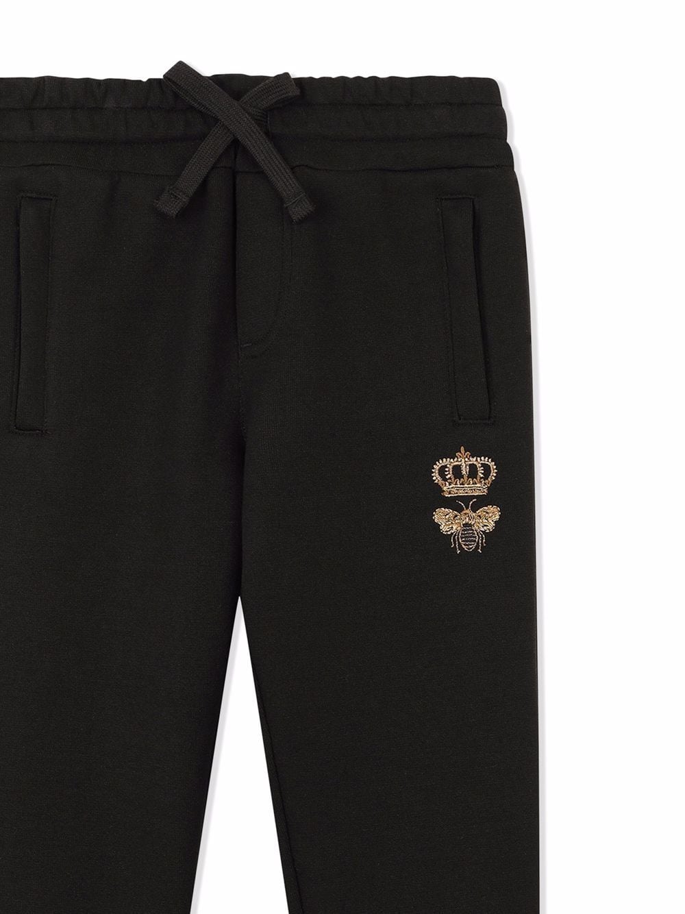 Shop Dolce & Gabbana Bee-embroidered Track Pants In Black