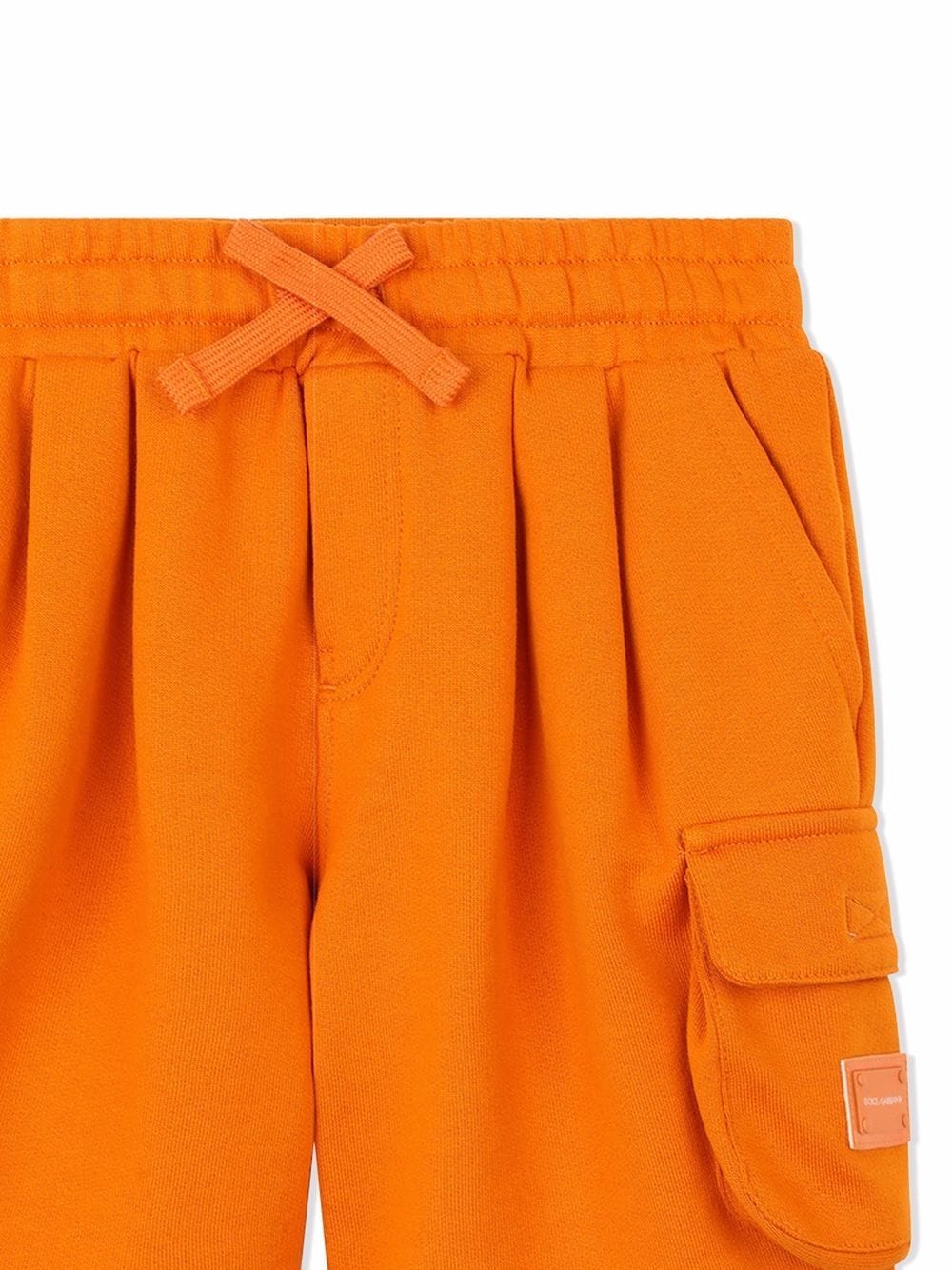 Shop Dolce & Gabbana Logo-tag Track Shorts In Orange