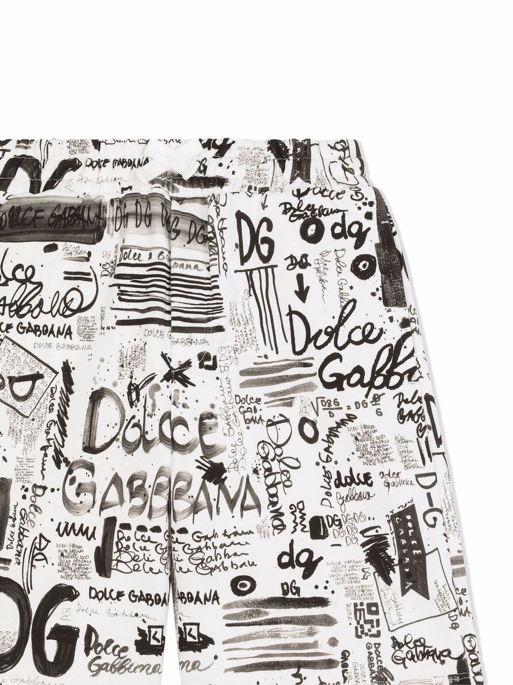 Shop Dolce & Gabbana Graffiti Logo Print Shorts In White
