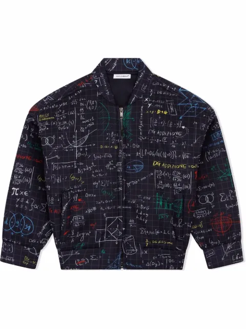Dolce & Gabbana Kids algebra-print bomber jacket