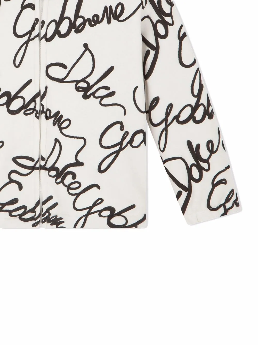 Shop Dolce & Gabbana Zipped Logo-print Hoodie In White