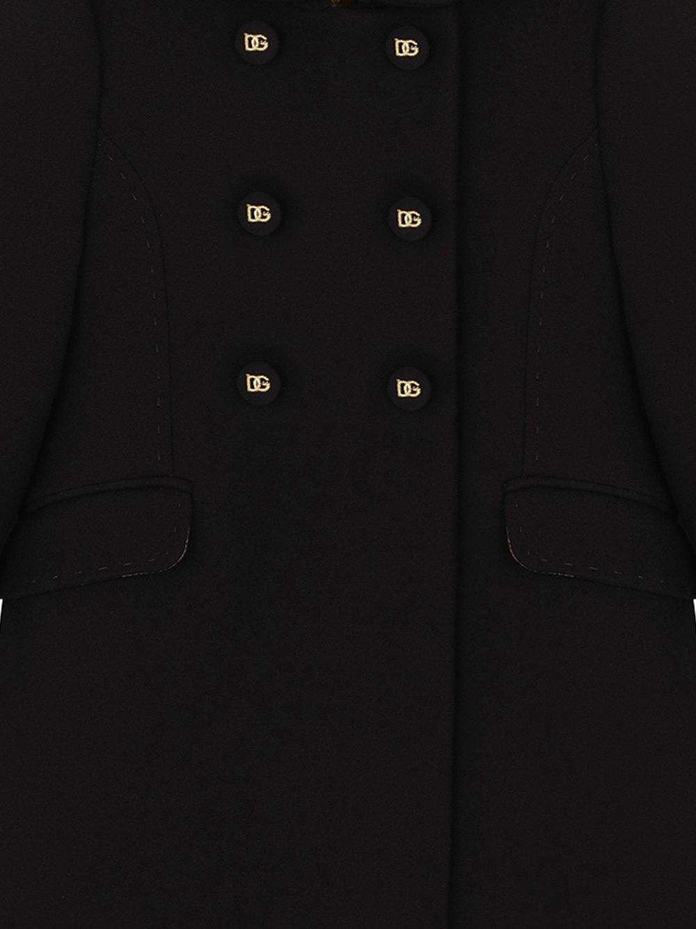 Shop Dolce & Gabbana Double-breasted Virgin Wool Coat In Black