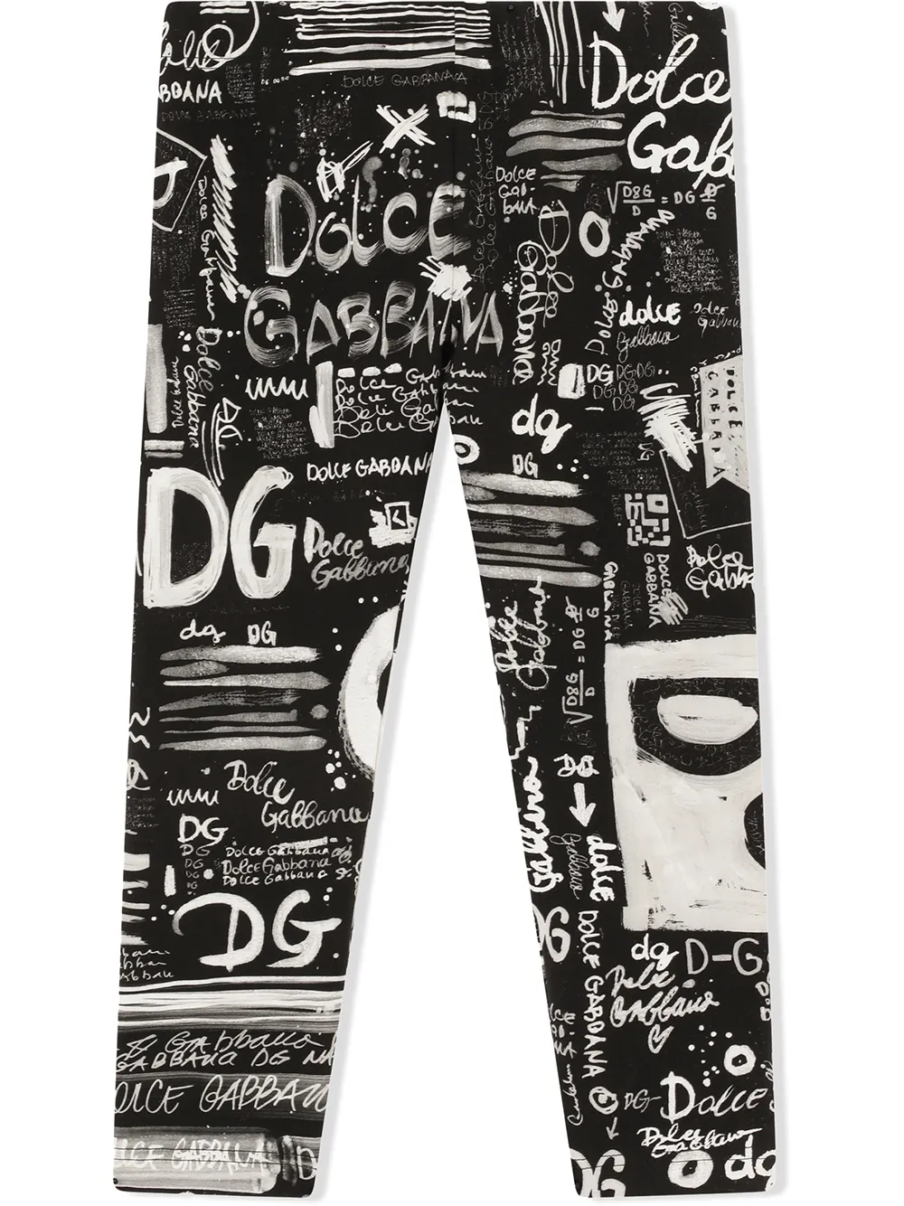 

Dolce & Gabbana Kids leggins con estampado de grafiti - Negro