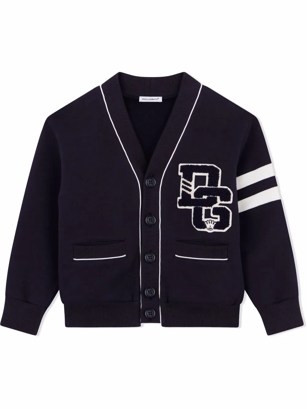 

Dolce & Gabbana Kids cárdigan estilo universitario con parche del logo - Azul