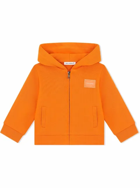 Dolce & Gabbana Kids logo-patch zip-up hoodie