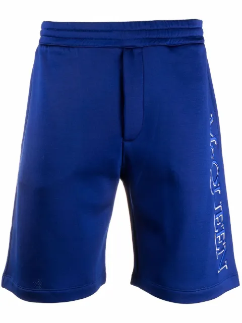 Alexander McQueen shorts deportivos con logo bordado