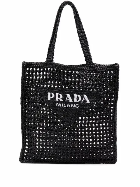 Prada interwoven-design logo-print shoulder bag