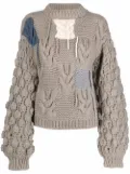 Tuinch patchwork cashmere jumper - Grey