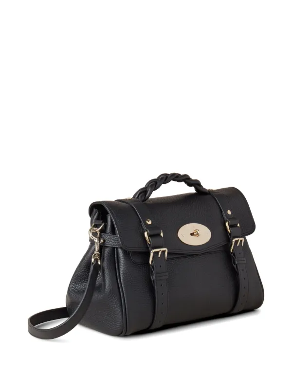 Mulberry Alexa Braided Handle Buckle Tote Bag | Black | FARFETCH