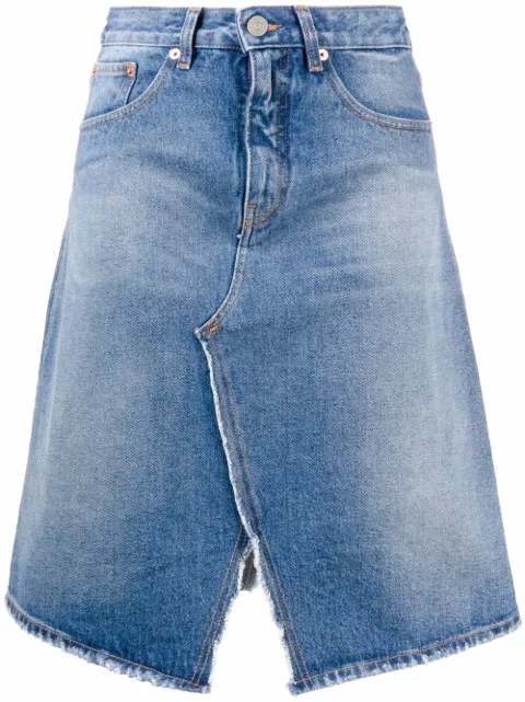 MM6 Maison Margiela Saia jeans midi evasê